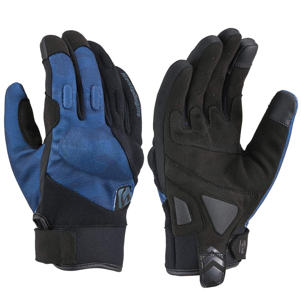 Daytona Motorcycle Gloves Hard Protector Smartphone Compatible Stretch Protective Gloves XL Size 15900 Spring/Summer/Autumn/Winter HBG-052 Blue/Camo