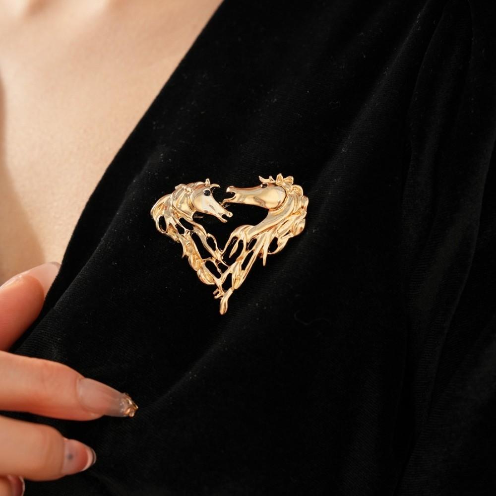 Zink Zinklegering Ihålig Djurkrets Hästhuvud Brosch Häståret Metall Ponny Märke Nål Djurkrets Djur Pins Man