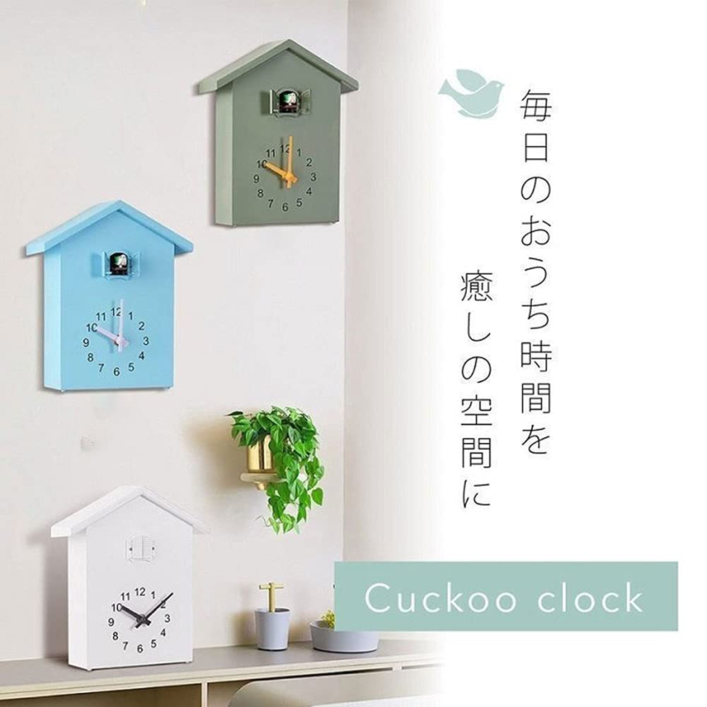 HUILISM Cuckoo Clock, Wall Clock, Table Clock, Analog, Living Room, Cute, Nordic Style, Cuckoo Clock, Wall Clock, Cuckoo Clock, Musical Clock (White)