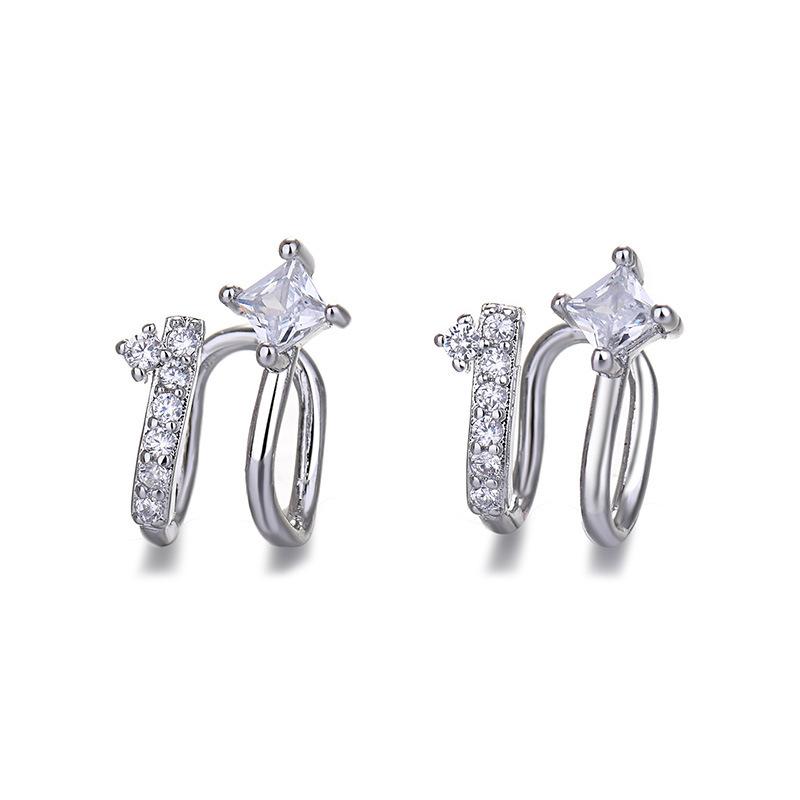 2026 Temperament Double-layer Earclip Earrings Without Piercings, Korean Trend Temperament, Earbone Clip Earrings Without Holes