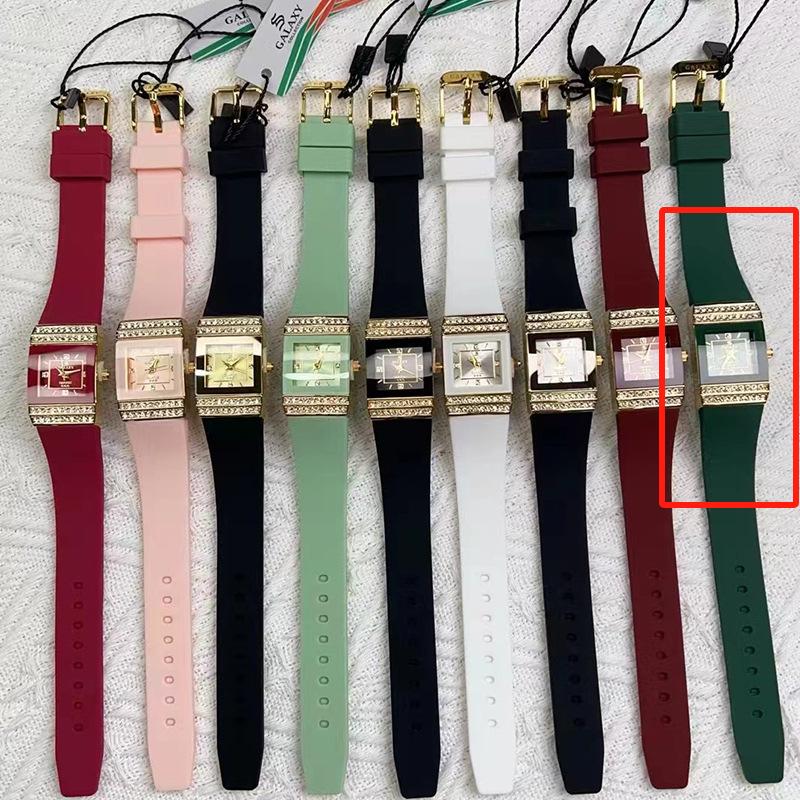 GALAXY export populaire double rangée diamant or montre femme montre silicone femme montre médiévale femme