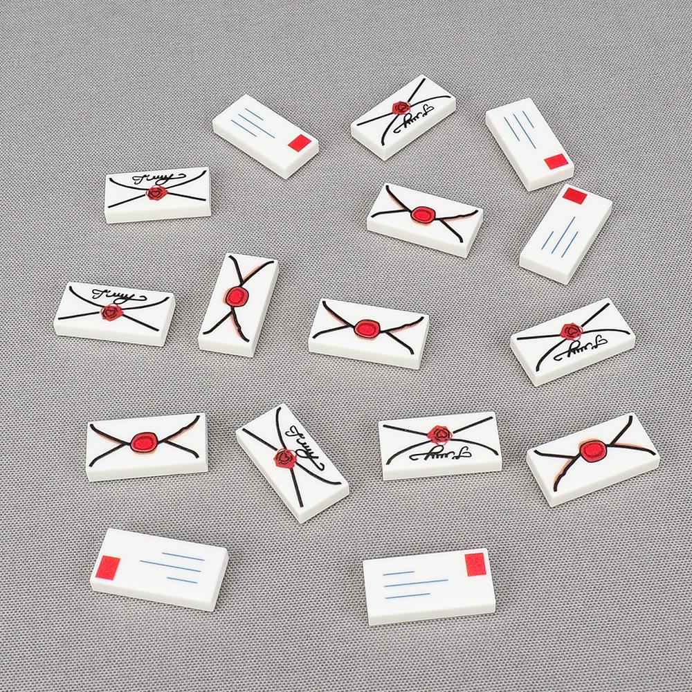 MOC 10PCS Printed 3069 Envelope Pattern Building Blocks Kits Post Office Mailbox Equipment Bricks Particle Educational Toys Gift
