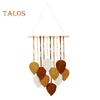 Leaf Macrame Tapestry Bohemian Wall Hanging Ornament Handmade Macrame Home Decoration for Living Room Bedroom Corridor