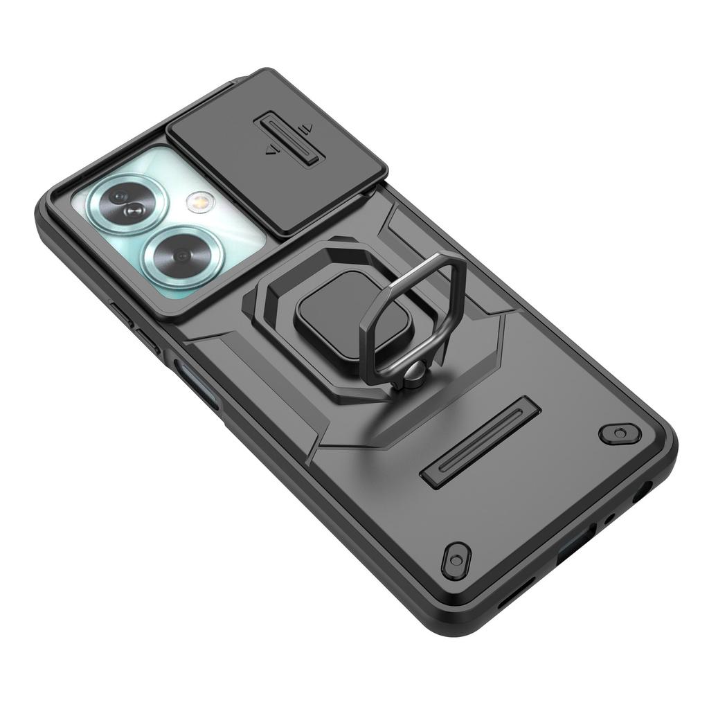 For Oppo A79 5G/A2 5G Case Camera Protection PC+TPU Phone Cover with Ring Kickstand