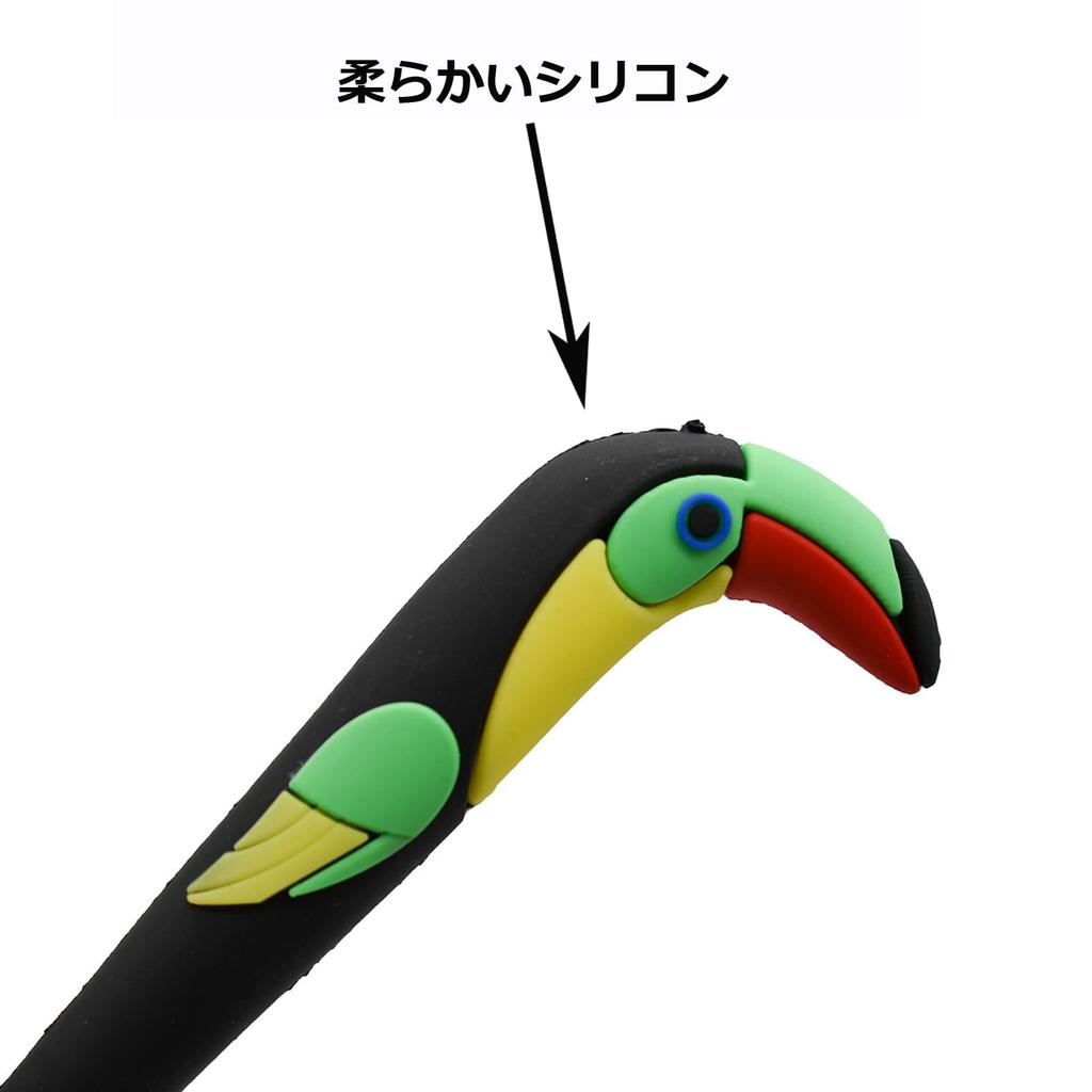 Maydahui Cute Bird Parrot Ballpoint Pen Set of 6 Black Ink Stylish Animal Gel Pen Cute Stationery Writing Supplies for Kids Students Office Present