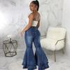 European & American Fashion Wide-Leg Stretch Denim Flare Pants