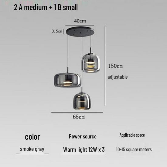 Italian Minimalist Glass Pendant Light for Bar, Study, Bedroom, or Bedside. Nordic Style, High-End, Simple Design.