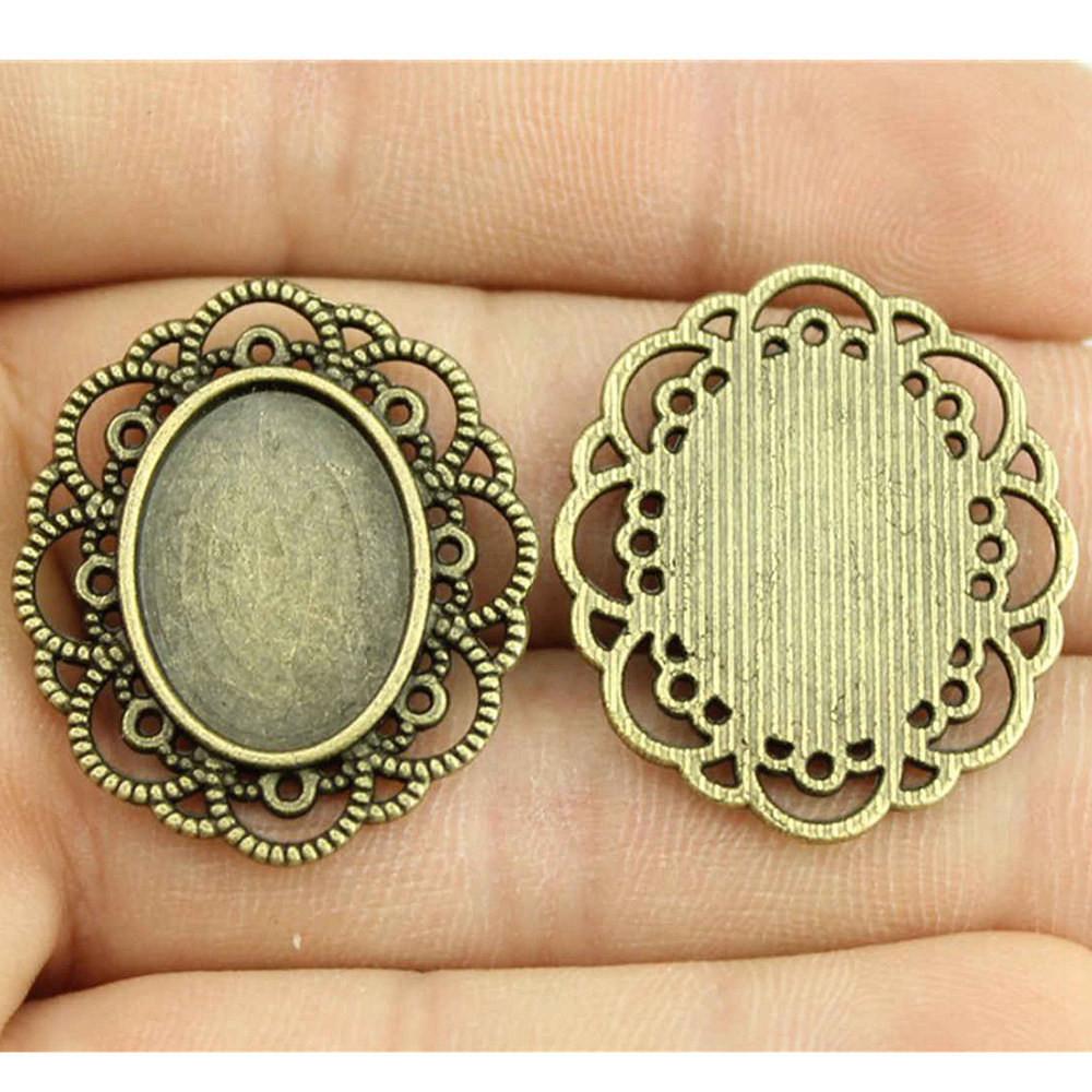 Owalna szklana baza kaboszonowa, oprawa, ramka pasująca 18x25mm 13x18mm, akcesoria, części, męska biżuteria, masywna, oryginalna dla Ciebie