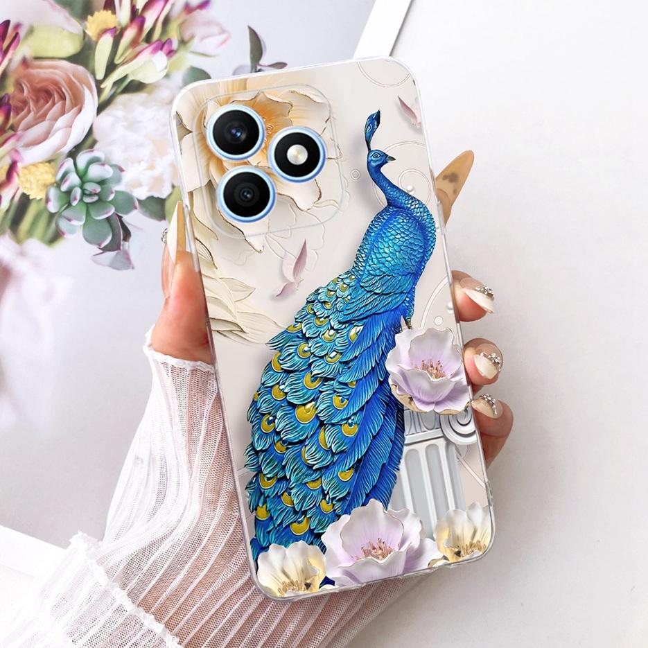 For Honor X8d 4G Case Cute Cat Luxury Flowers Painted Cover Soft Slim Phone Case For Honor X8d X 8d HonorX8d 4G Back Cover Coque