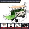 JINGRUIXIANG 95L Outdoor Folding Camping Wagon with Liftable Table