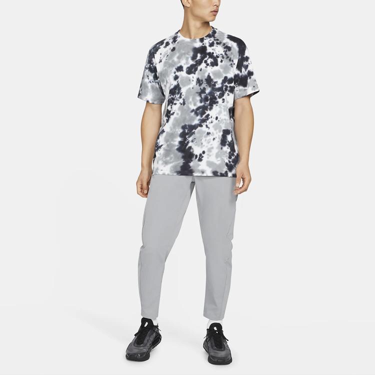 Nike Sportswear Tie-Dye Print Loose-Fit Crew Neck Short-Sleeve T-Shirt Men Tops Grey DB6150-101