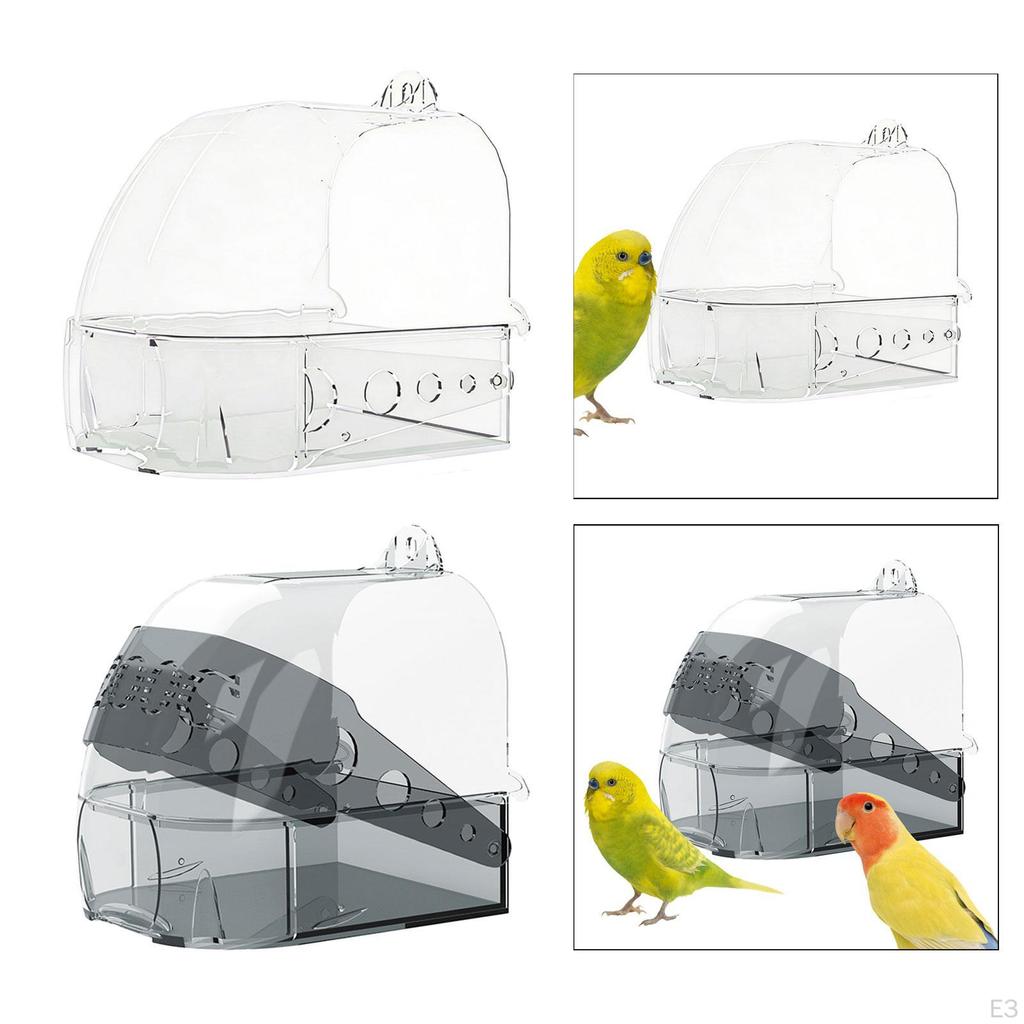Bird Bath Box Bathtub Food Feeder Holder Tray Versatile Birdcage Accessory Cleaning Pet Supplies
