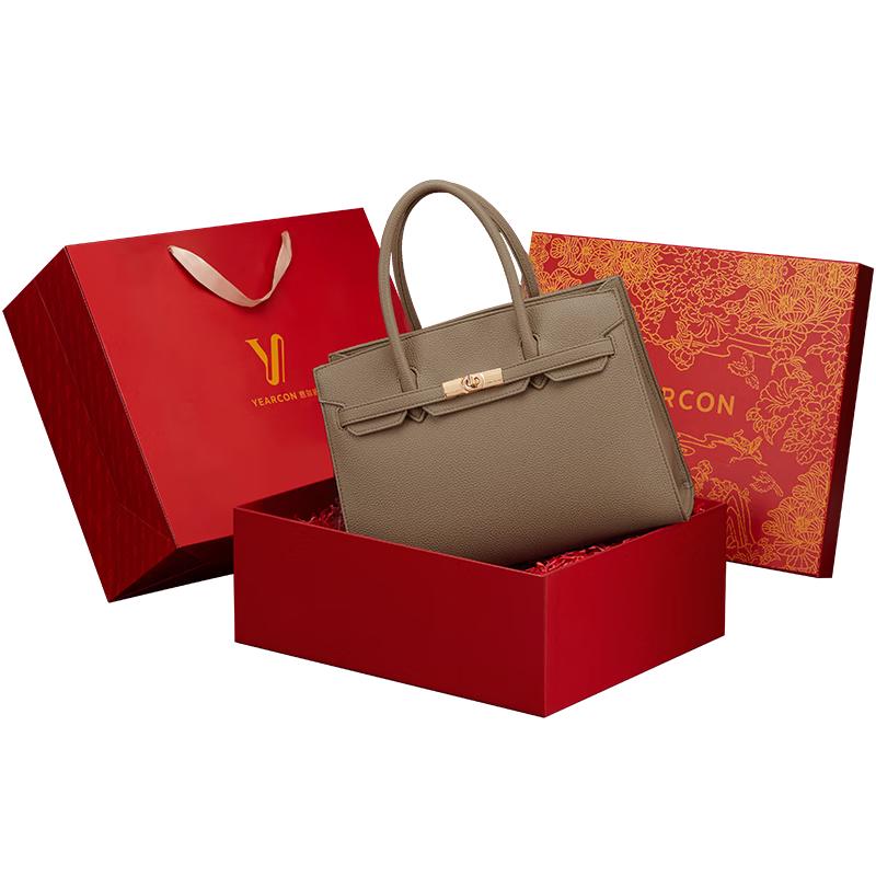 Женская сумка-тоут Yearcon большого объема в стиле Birkin Gift Box Edition (includes gift box, gift bag)