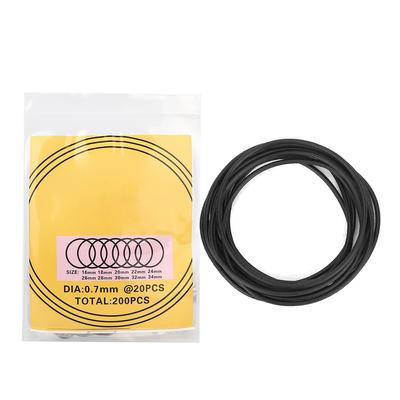 200 stücke O Ring Wasserdichte Gummi Dichtung Uhr Zurück Abdeckung Dichtung Dichtungen Reparatur Werkzeug(0,7 mm )