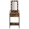 Makeup Table with Storage Brown 50 x 41 x 140 cm Engineered Wood