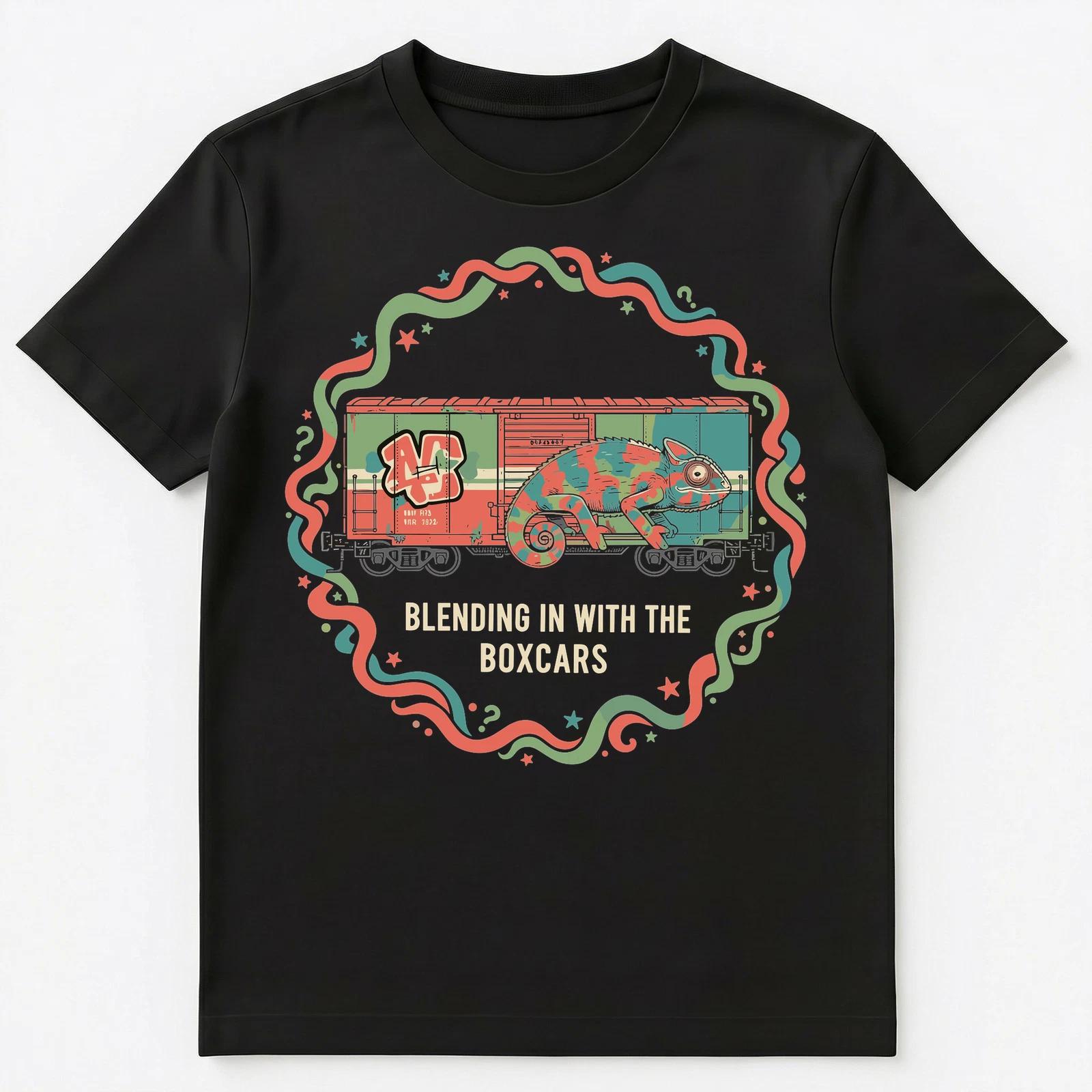

Chameleon Lover Blending Boxcar Reptile Train Humor Unisex T-Shirt XL