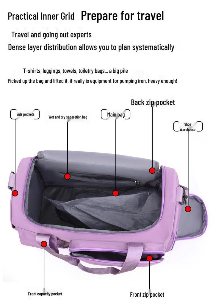 Lightweight Unisex Travel Bag - Large Capacity for Tourism, Business, Sports, and Fitness