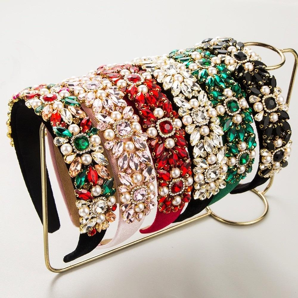 Hair Clip Rhinestone Headband Shiny Color Drill Vintage Crown Headband Wedding