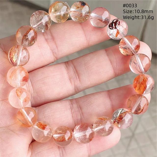 Natural Red Limonite Quartz Trendy Strand Bracelet Rare Stretch Yellow Phantom Round Beads Women Men Jewelry AAAAA