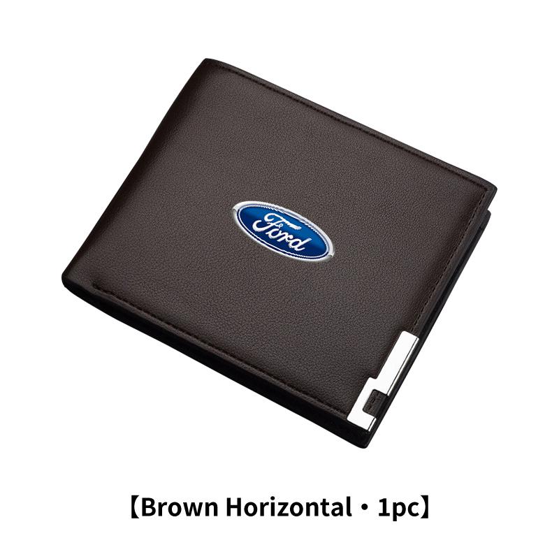 YYQO6 For Ford Car Logo Men Short Foldable Credit Card Holder Leather Money Wallet Accessories Focus mk2 mk3 mk4 Fiesta Ranger