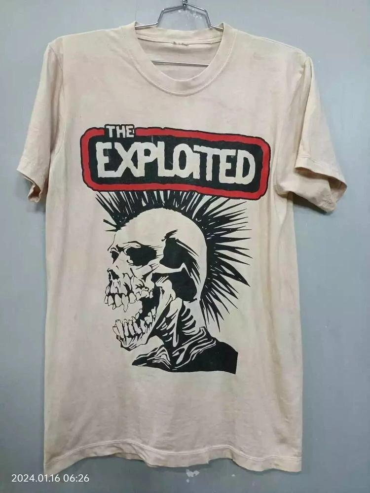 90s The Exploited Band White Short Sleeve T Shirt Size Unisex T-Shirt L