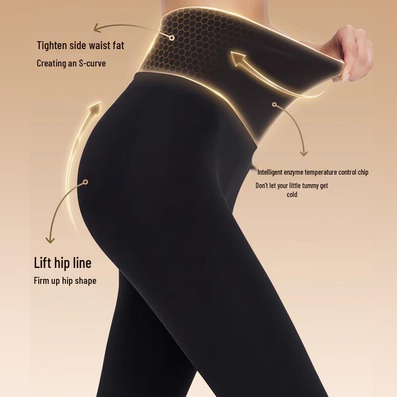 LANGSHA Women's Fleece-Lined Shark Leggings