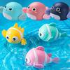 Summer Kids Bath Toys Clockwork Clownfish & Dolphins Swimming Water Play Set Classic Beach Fun Educational Toy For Baby Children