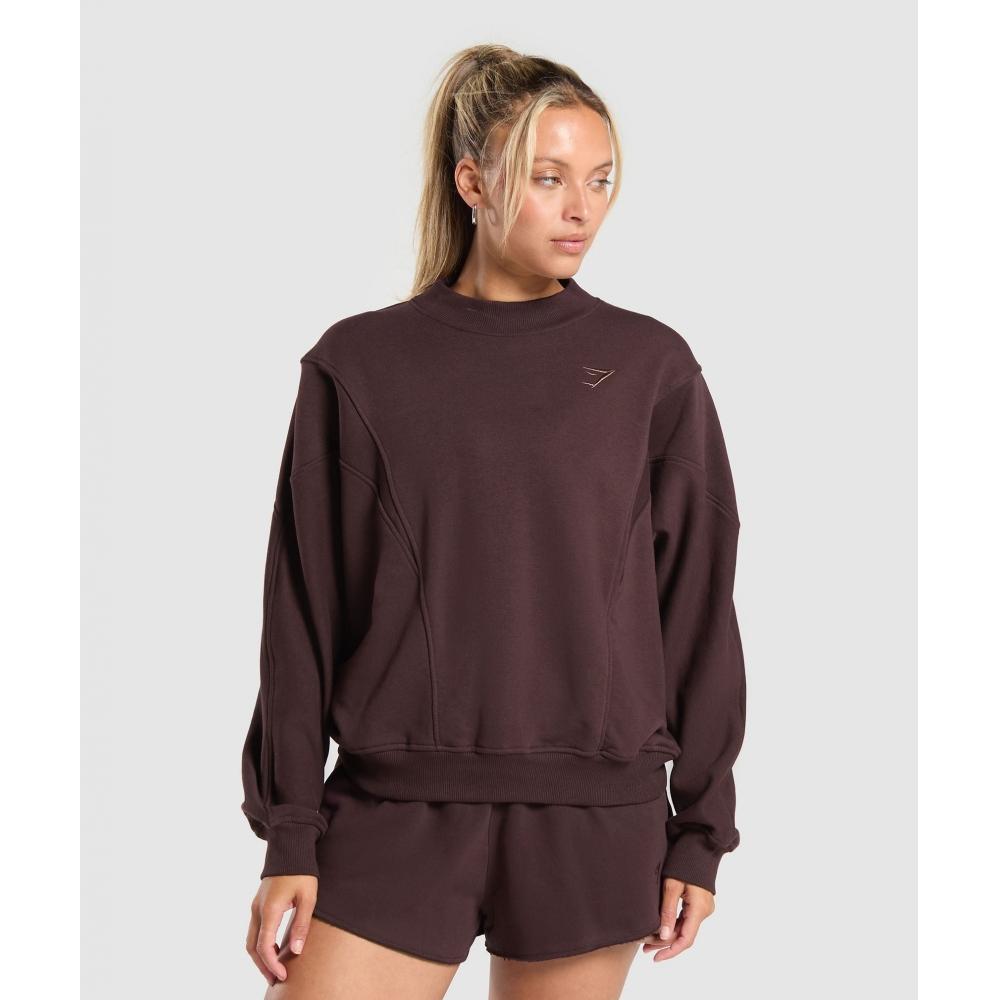 

Gymshark Пуловер из хлопкового контура Rest Day Heritage Brown B7a2w Ncnz XXS