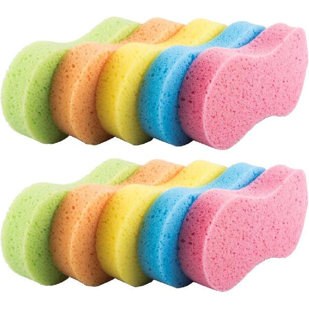 20 Pack Car Wash Sponges Multi-Functional Sponge Multi-Color Cleaning Sponges with Vacuum Compressed Packing 9.17x4.5x1.65 (20Pack)