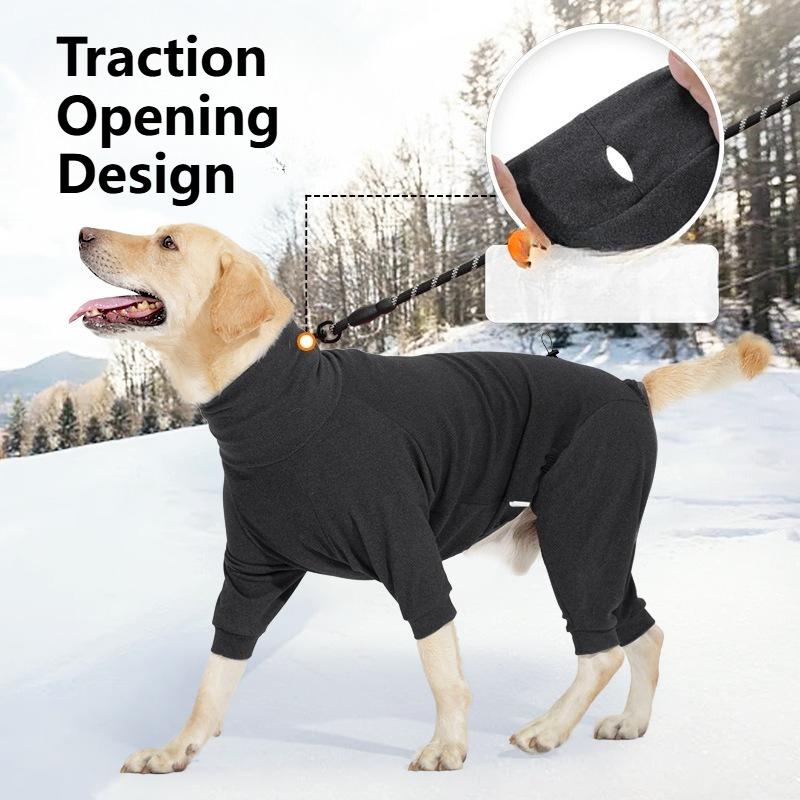 Hunde Wintermantel - Weich Warm, Winddichtes Fleece Hunde Sweatshirt - Rollkragen Ganzkörper-Einteiler zum Spazierengehen, Wandern, Reisen, für zu Hause