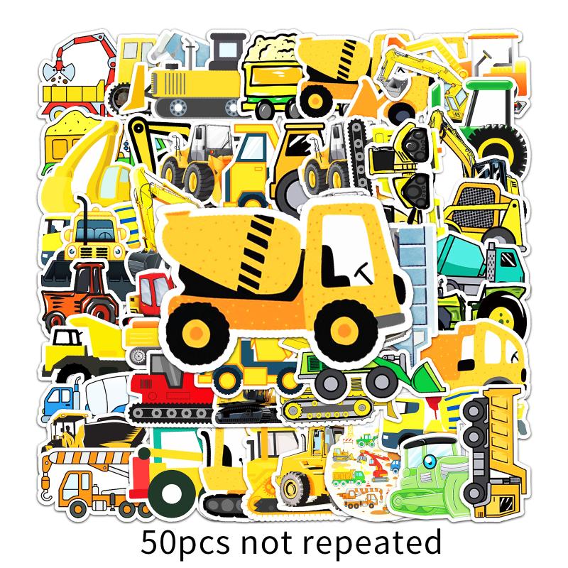 

10/25/50pcs Engineering Car Stickers Cartoon for Teaching Learning DIY Gift Wall Decals Luggage Scrapbook phone fridge laptop