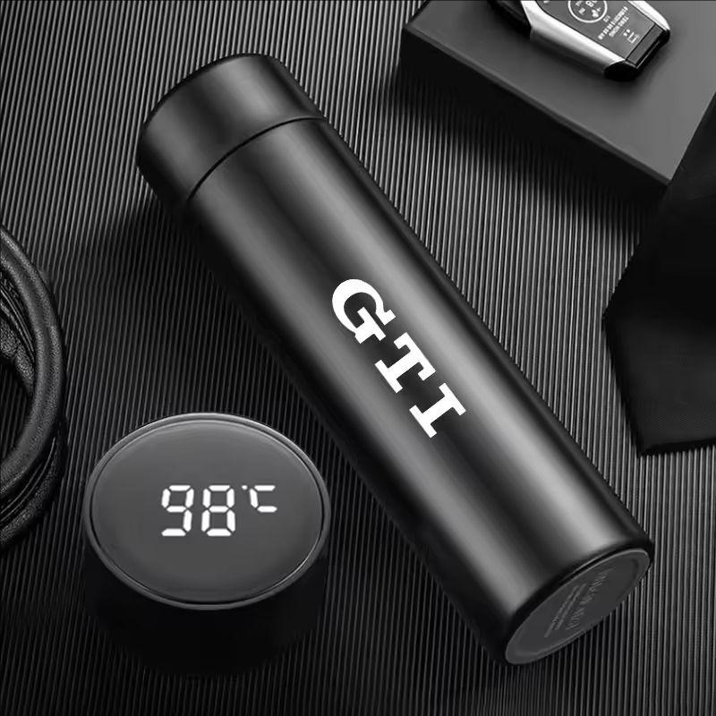 500ML Car Vacuum Cup 304 Stainless Steel Thermos Flask For VW GTI Polo Golf Passat B6 Tiguan Arteon CC Taigo Caddy Jetta Hub Cap