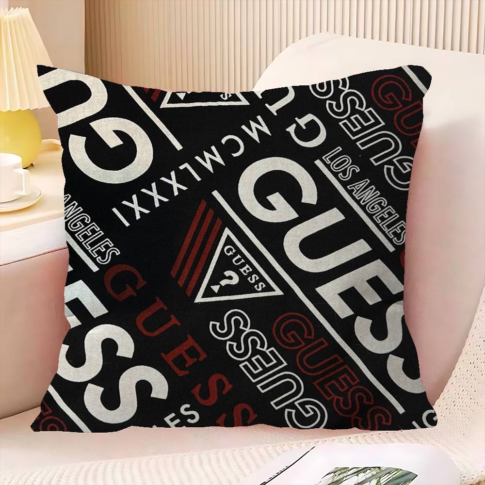 Fashion G_GuessS Logo Printed Office Cushion Pillowcase Car Cushion Cover45X45CM Lumbar Pillowcase Sofa Pillowcover