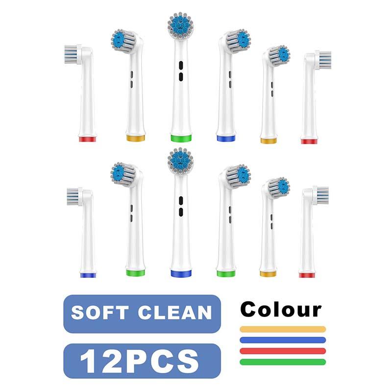 

для электрических зубных щеток, совместимых с Oral-B - Мягкие, долговечные сменные насадки для улучшенного ухода за полостью рта 12pc-EB17-XS