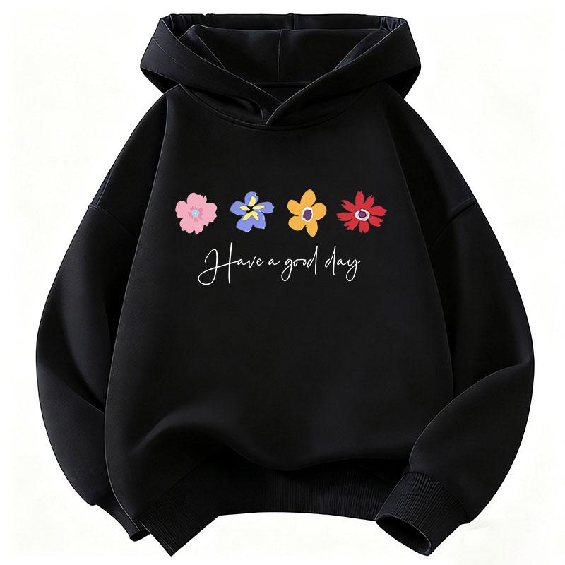 Have A Good Day Flower Design Hoodie Kids Children's Sweatshirt Hoody Casual Hoodies for Boys Girls Clothes