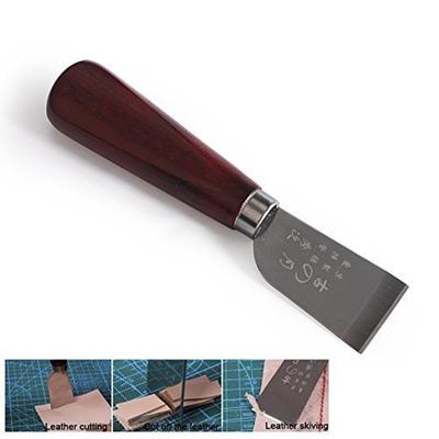 DIY Leathercraft Tool Dřevěná rukojeť Nerezová ocel Nůž na řezání kůže Kožená lopatka Nůž na opracování kůže