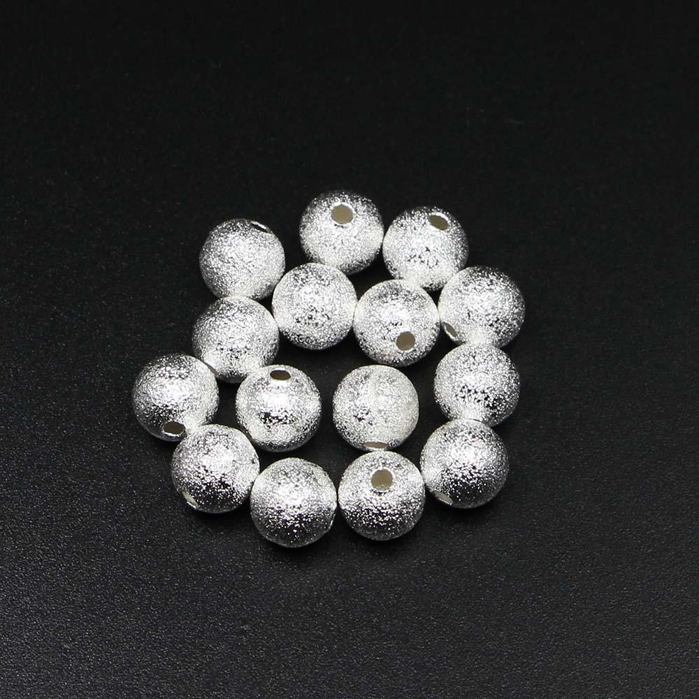 20-100pcs/lot 4 6 8 10 12mm Gold Color Round Copper Spacer Beads Frosted Ball End Seed Bead For Necklace Bracelet Jewelry Making