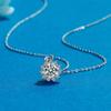 6.5mm Snowflake Halo Round Cut Moissanite Pendant Necklace S925 Sterling Silver For Women