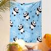Cute Panda Pattern with Hearts and Swirls Patterned Tapestry Home Decor, Suitable for Bedroom and Living Room, Gift