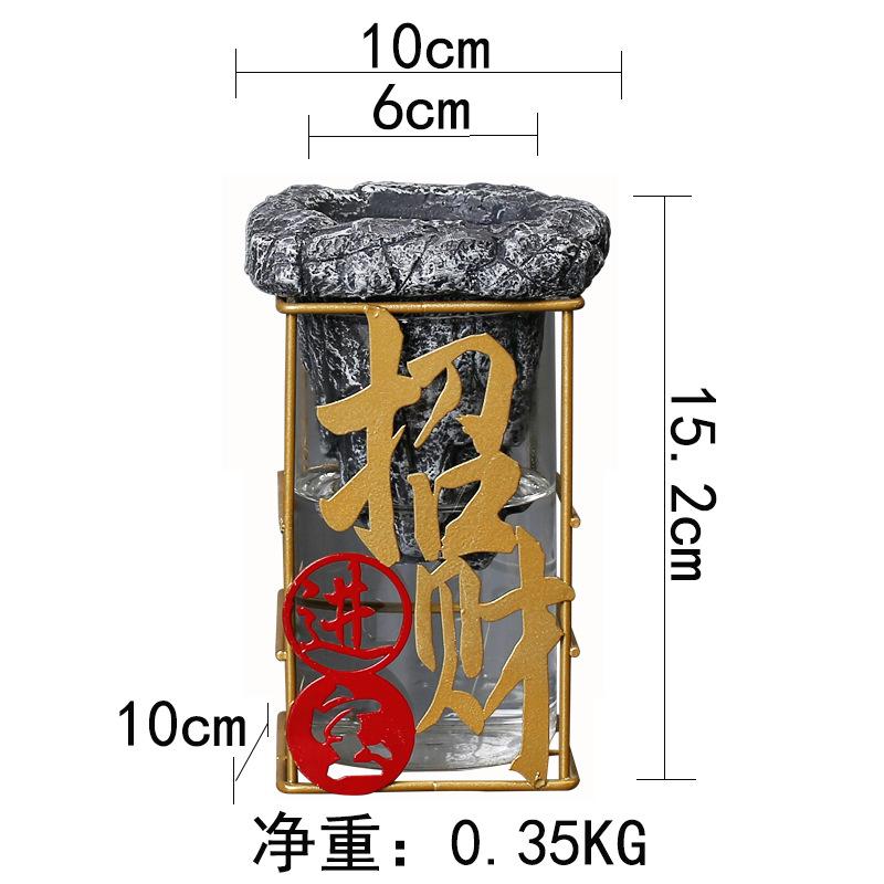 Glass Automatic Water-Absorbing Lazy Flower Pot New Chinese-Style Water-Free Green Dill And Bamboo Succulent Pot as shown in the picture