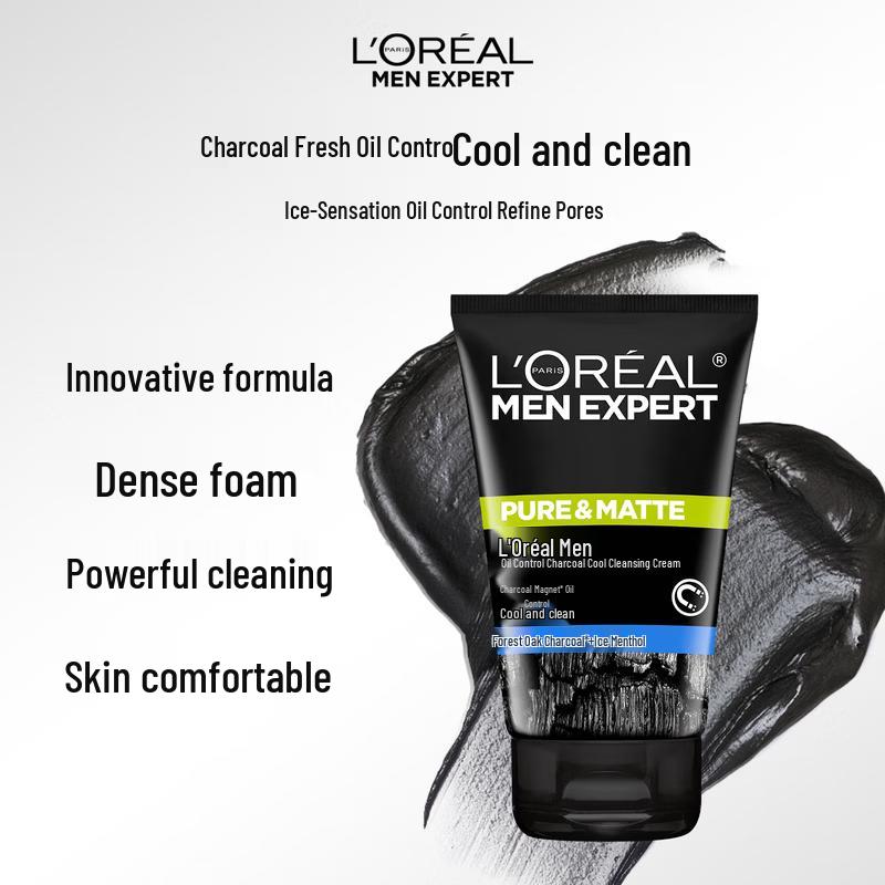 L'Oreal Men Expert Čisticí gel na obličej s uhlím Ice-Cool pro kontrolu mastnoty