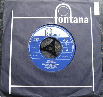 7inch Record DAVE DEE DOZY BEAKY MICK  TICH  Zabadak  TF873 Fontana 1967 UK Pop Used