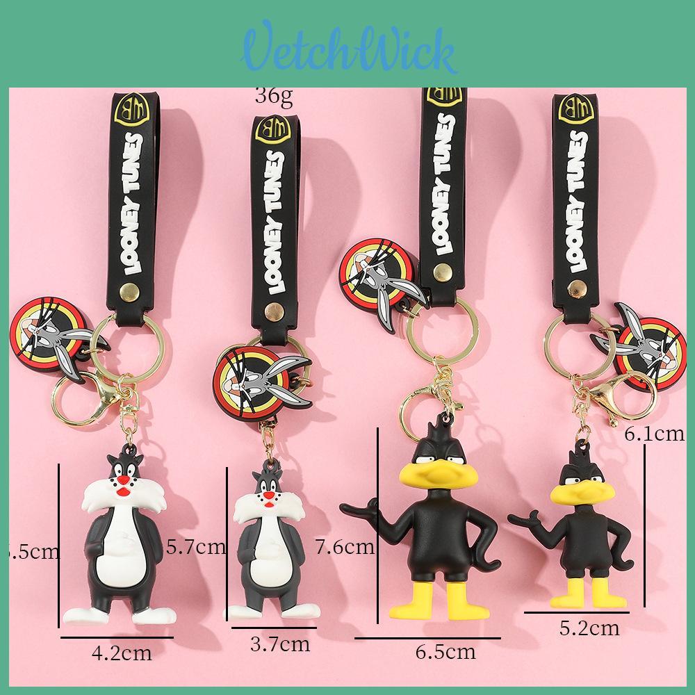 Adorable Bugs Bunny Keychain Cute Daffy Duck Accessory For Backpack And Keys