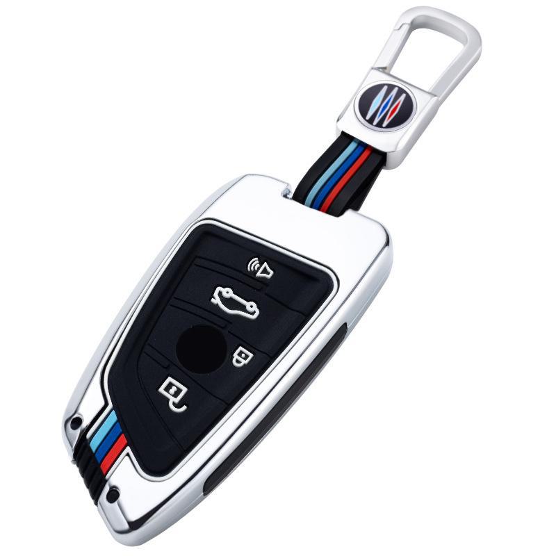BMW 5 Series 530 Key Cover with Metal Shell Buckle, Fits 525/1/4/2/6 Blade and 325li Car.