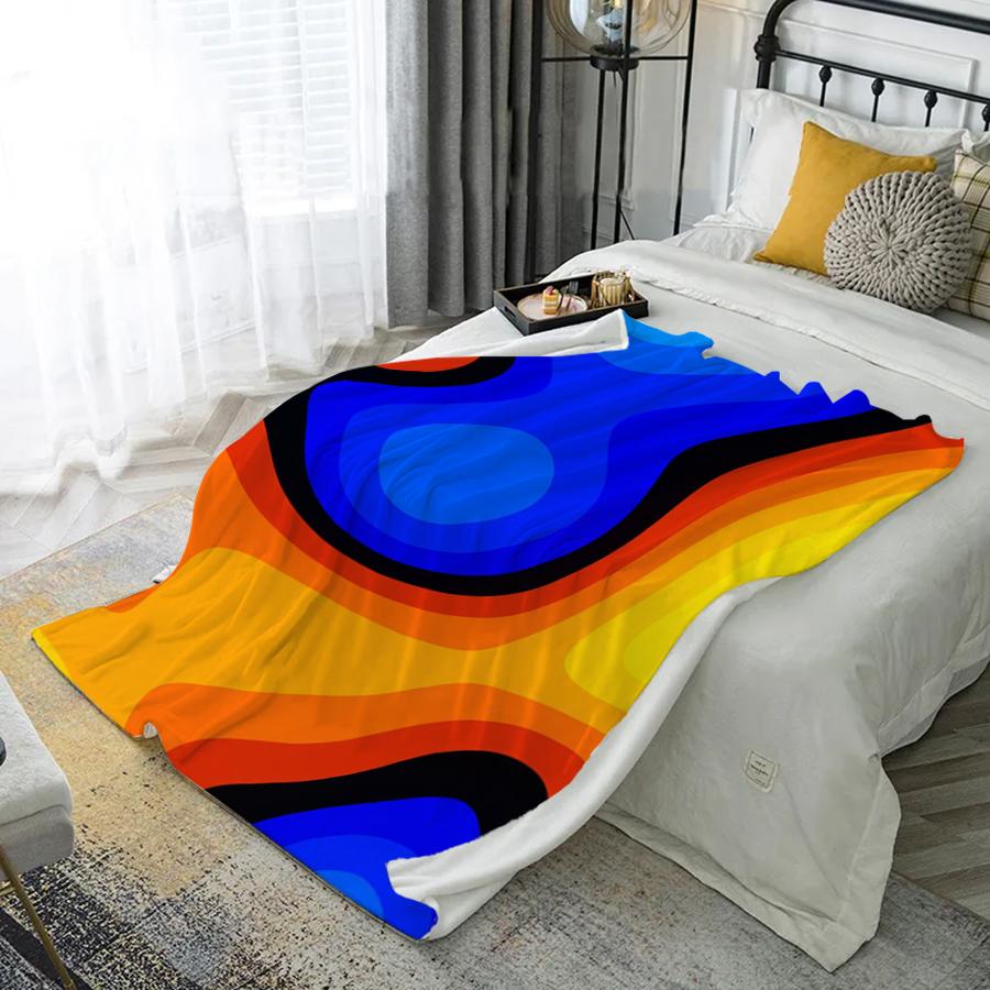Colorful Abstract Blanket Microfiber Flannel Cover Blanket Bedroom Living Room Sofa Soft And Comfortable Home Decoration