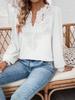 2026 Europe Autumn/Winter V-neck Lace Solid Color Long Sleeve Casual Women's Top