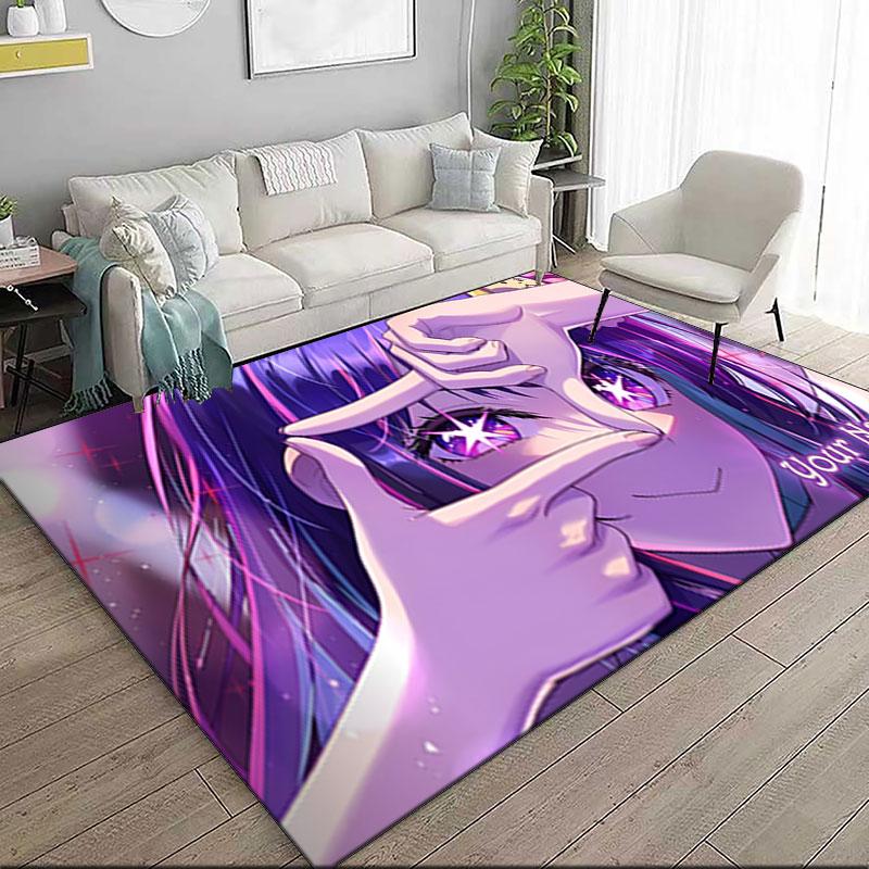 1PC Custom Name Purple Eyes Dream Theme Floor Mat Ideal for Living Room, Game Rooms, Office, Bedroom,Floor Mat Playful Design