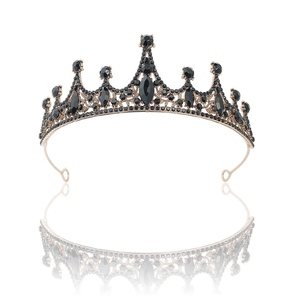 

Baroque Retro Black Luxury Crown Bridal Tiara Wedding Dress Wedding Birthday Crown