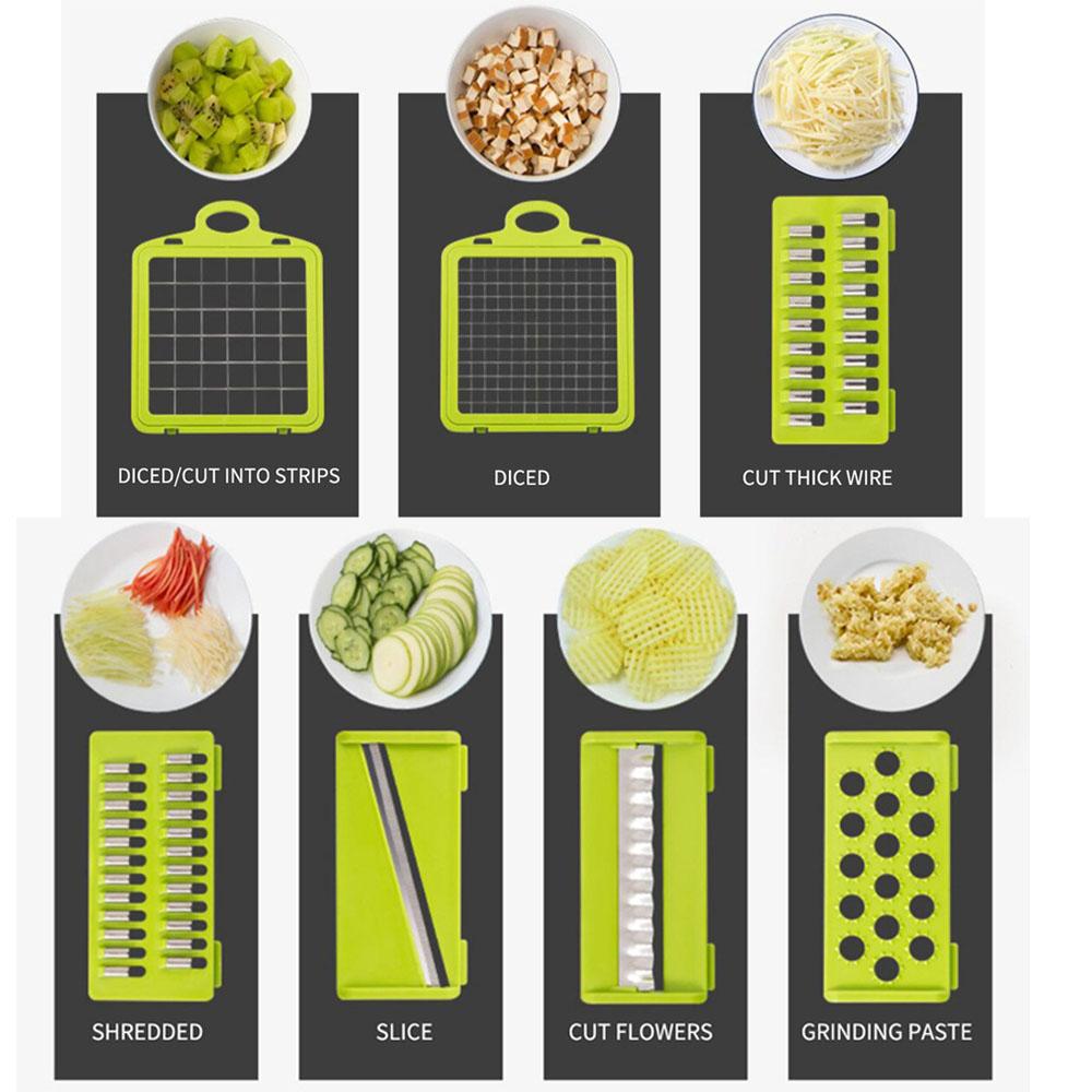 12 In 1 Multifunctional Vegetable Slicer Cutter Shredders Slicer With Basket Fruit Potato Chopper Carrot Grater