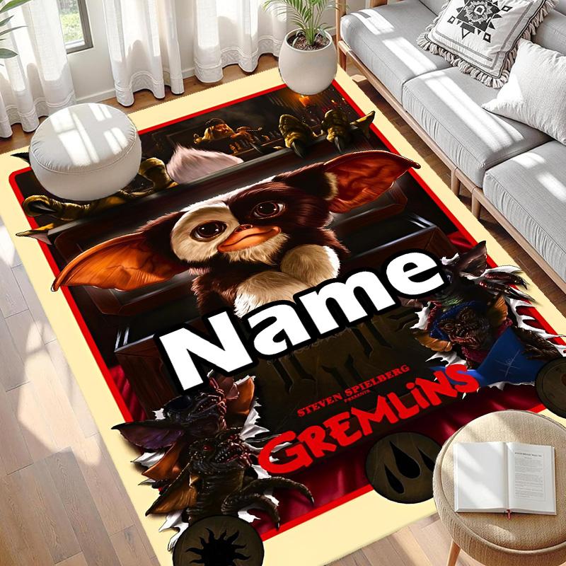 Custom Name Personalized Gizmo Print Carpet, Versatile Home Decor Rug, for Playroom, Apartment, Balcony, Entryway, Hallway Gift